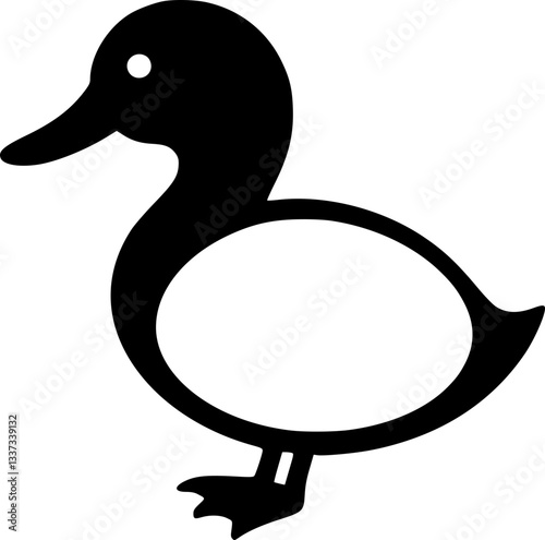 Duck47 illustration black and white monochrome minimalist animal bird nature wildlife simple art design graphic print digital decor commercial royalty-free vector outline sketch line drawing style mod