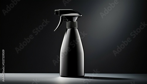 spray bottle on black background