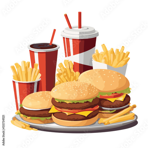 fastfood, fast, snack, meal, food, lunch, burger, dinner, background, delicious, meat, american, menu, unhealthy, restaurant, isolated, cheeseburger, junk, set, hamburger, fat, sandwich, tasty, eat, c