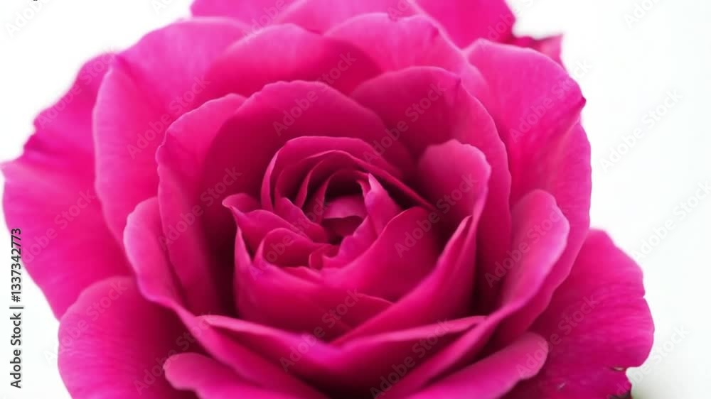 Time-Lapse of Pink Rose Blooming | Elegant Flower Opening on White Background Time-Lapse of Pink Rose Blooming | Elegant Flower Opening on White Background