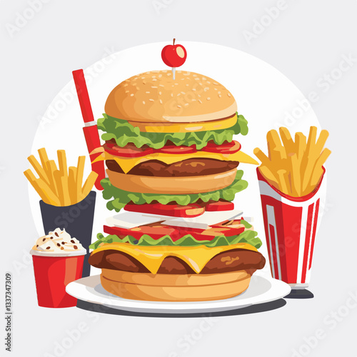 fastfood, fast, snack, meal, food, lunch, burger, dinner, background, delicious, meat, american, menu, unhealthy, restaurant, isolated, cheeseburger, junk, set, hamburger, fat, sandwich, tasty, eat, c