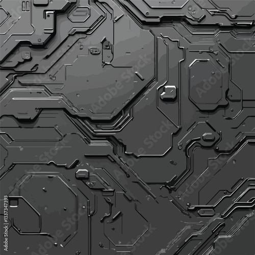 Close-up Gray Black Sci-Fi Wall Texture