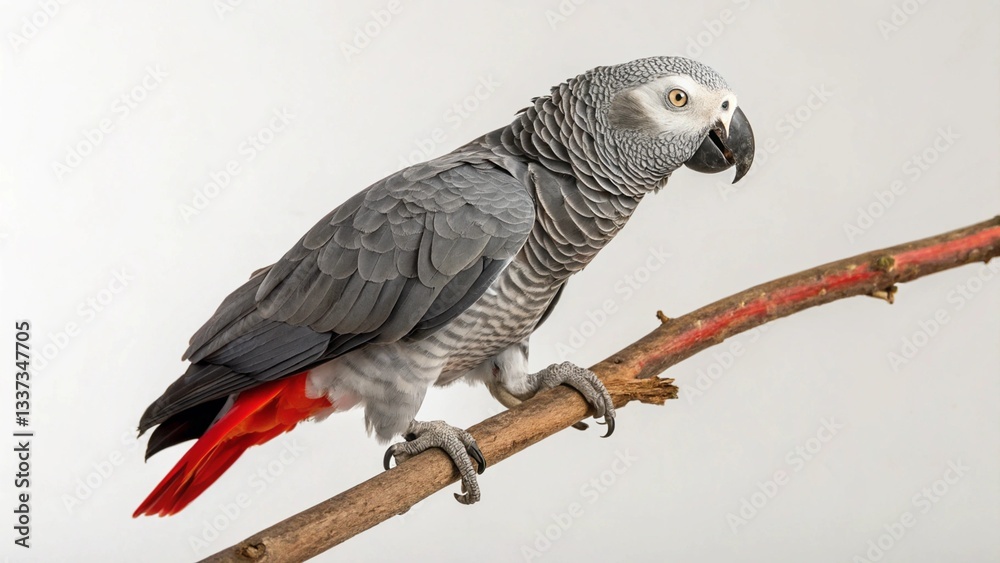 Obraz premium African gray parrot on studio background
