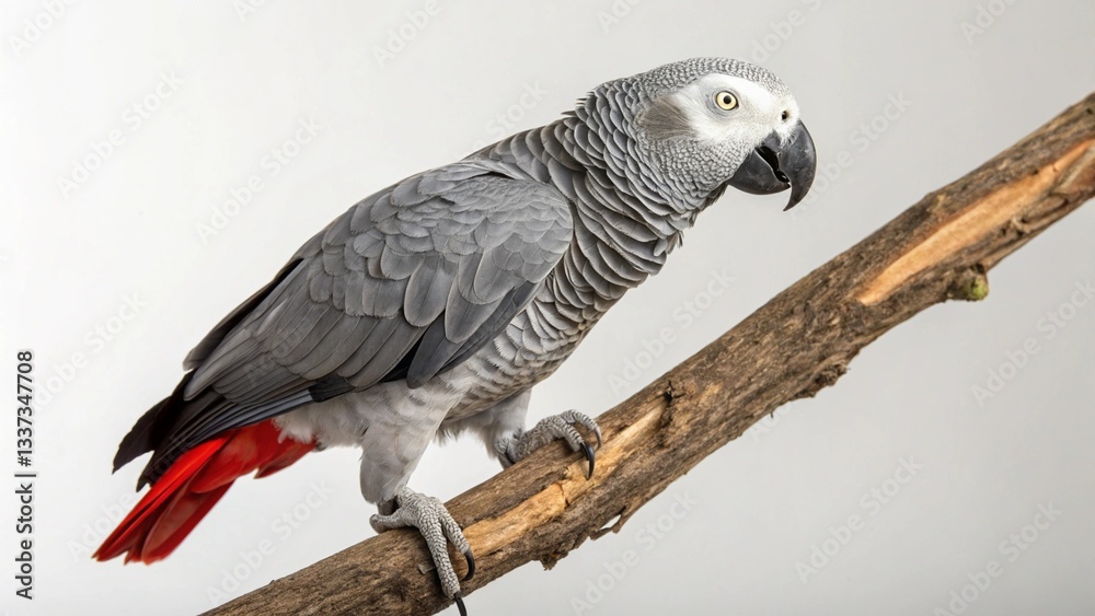 Fototapeta premium African gray parrot on studio background