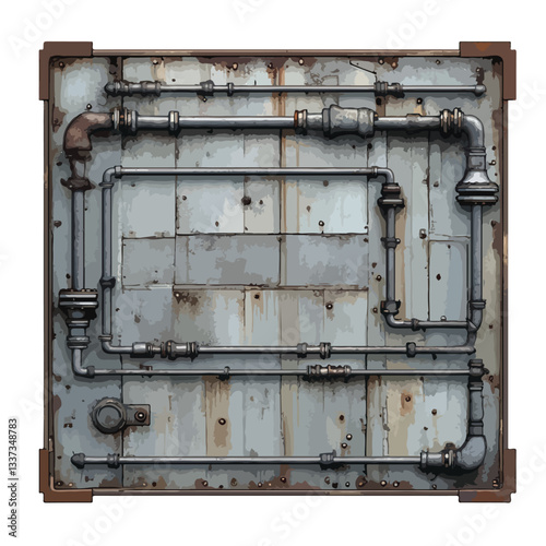 Rustic Weathered Metal Wall Close-up Texture Background Design