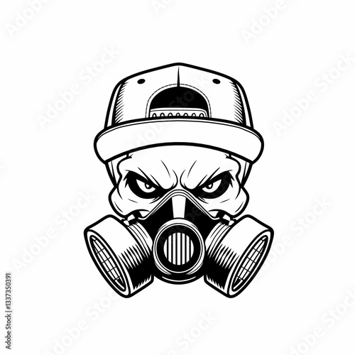 gas mask on white background