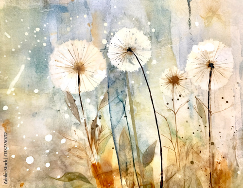 Watercolor landscape background