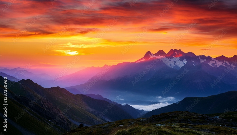 sunset in the mountains sunset in the mountains
