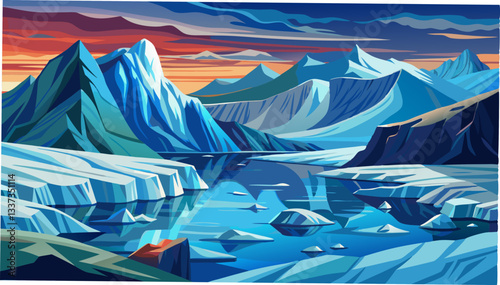 An Actively Calving Glacier in Gulf of Alaska