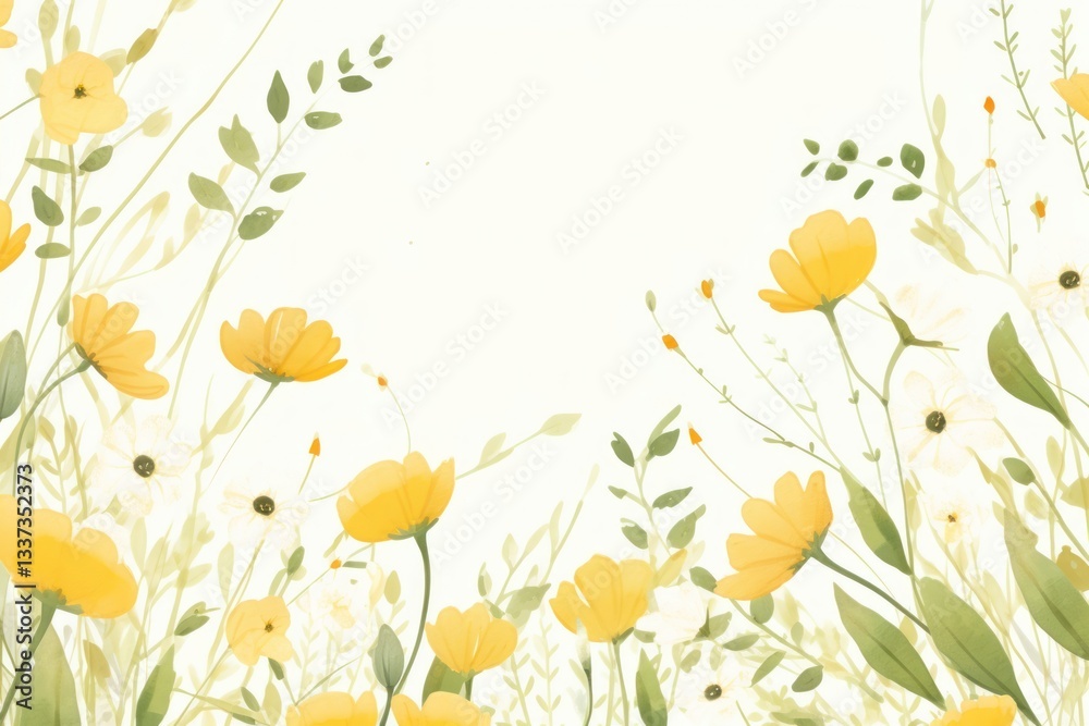 Fototapeta premium Botanical flower backgrounds pattern.