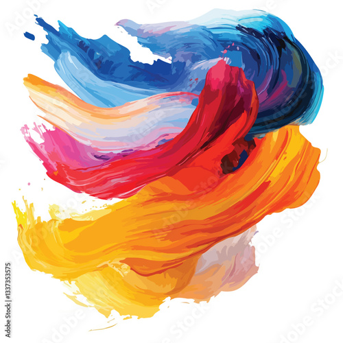 Vibrant Modern Oil Painting Style Colors in the Wind