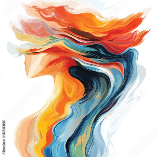Vibrant Modern Oil Painting Style Colors in the Wind