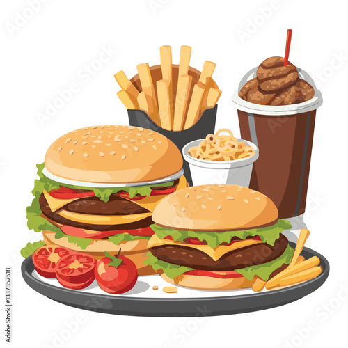 fastfood, fast, snack, meal, food, lunch, burger, dinner, background, delicious, meat, american, menu, unhealthy, restaurant, isolated, cheeseburger, junk, set, hamburger, fat, sandwich, tasty, eat, c