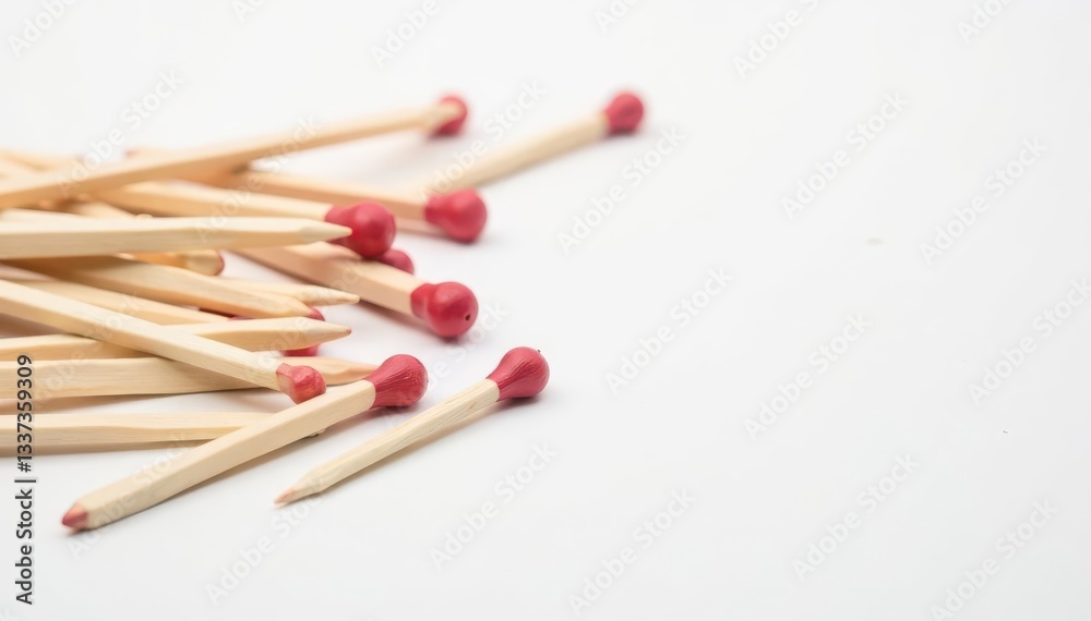 Scattered wooden toothpicks, clean white background, thin, white Scattered wooden toothpicks, clean white background, thin, white