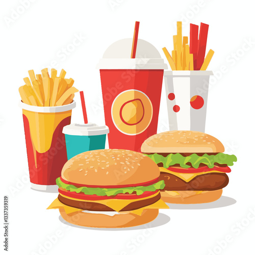 fastfood, fast, snack, meal, food, lunch, burger, dinner, background, delicious, meat, american, menu, unhealthy, restaurant, isolated, cheeseburger, junk, set, hamburger, fat, sandwich, tasty, eat, c