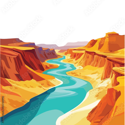Turquoise River Flowing Through Desert Landscape