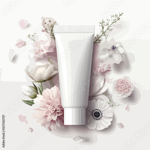 Cosmetic Tube with White Plastic Surroundings