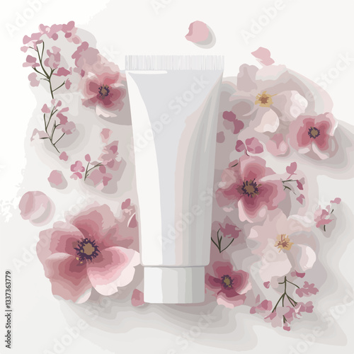 Cosmetic Tube with White Plastic Surroundings