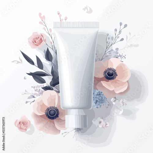 Cosmetic Tube with White Plastic Surroundings