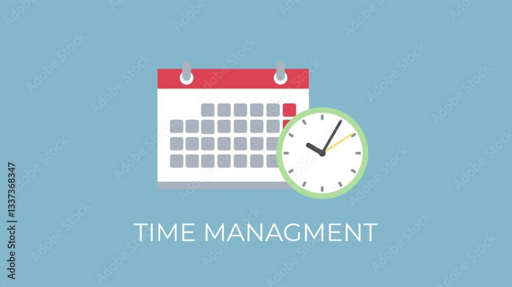 Time Management - Scheduling and Productivity with Calendar and Clock Illustration