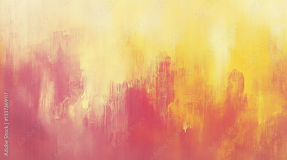 Fototapeta premium Abstract pink and yellow textured wall with peeling paint, grunge details, and rustic aesthetic for creative backgrounds and urban design.
