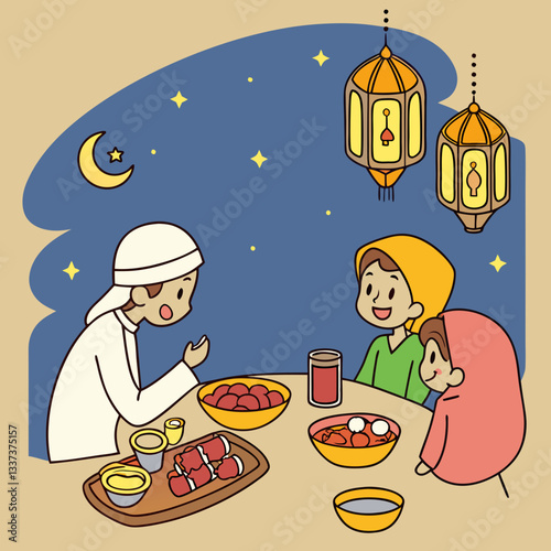 During Ramadan, Muslims observing fasts eat a pre-dawn meal called "Sehri" or "Suhoor" before dawn, and then abstain from food and drink until sunset, breaking their fast with "Iftar". 