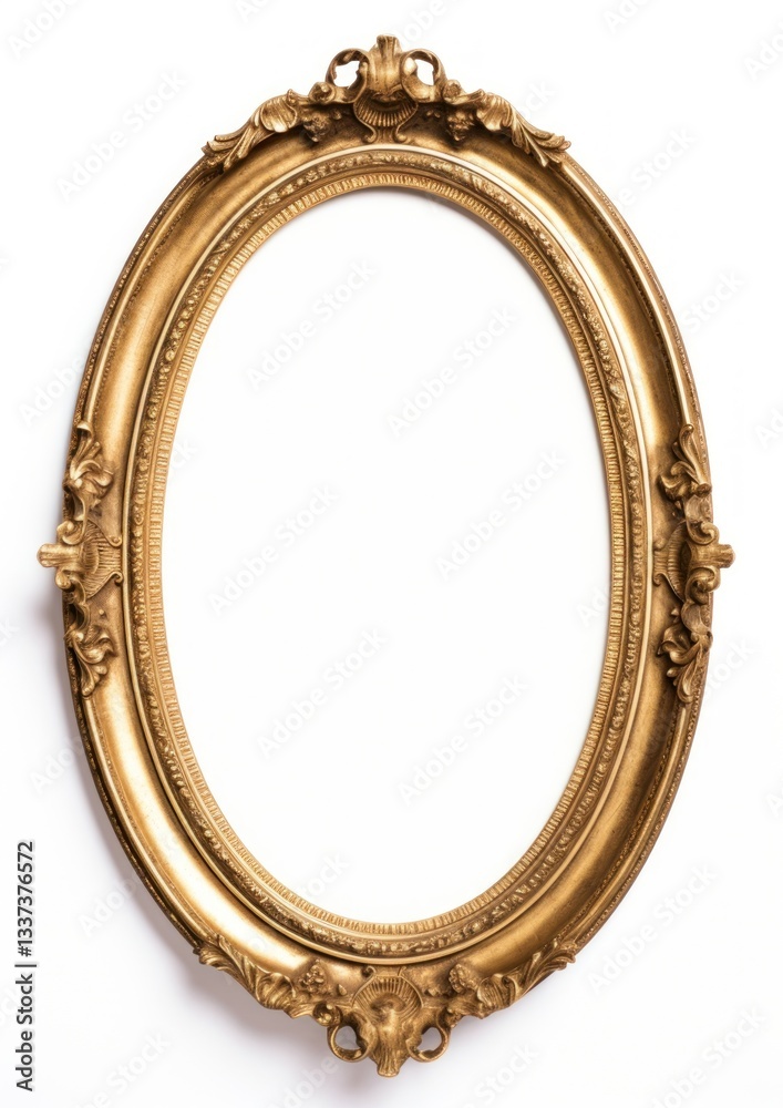 Fototapeta premium Elegant antique oval gold frame