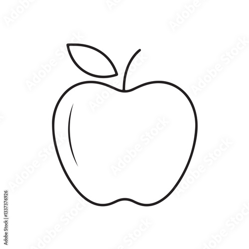 apple outline coloring book page line art drawing
