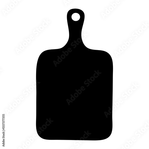 Icono plano silueta de tabla de cortar de madera