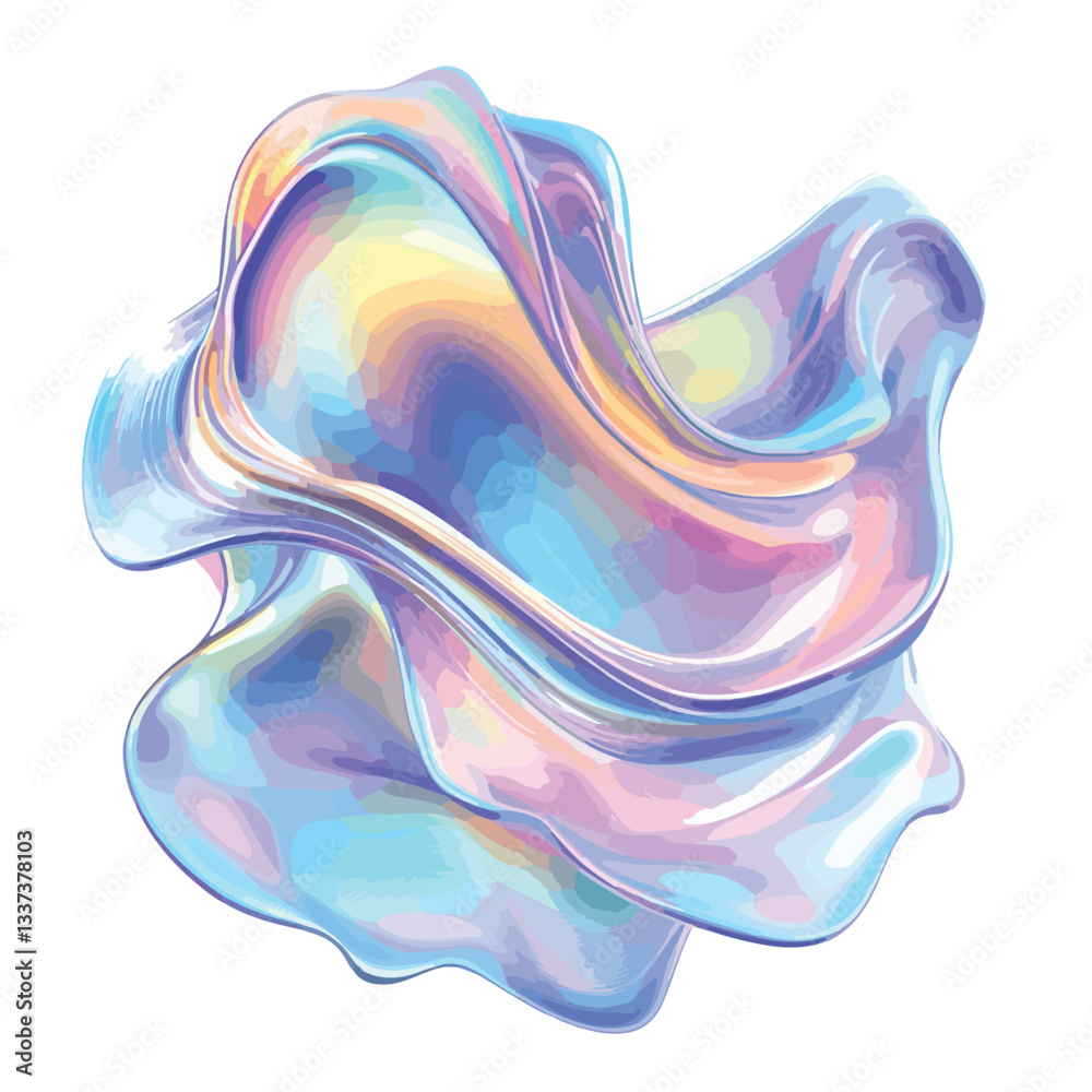 Obraz premium Vibrant 3D Iridescent Liquid Background Design