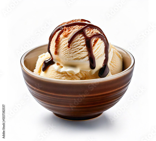 Bowl of Vanilla Ice Cream w...