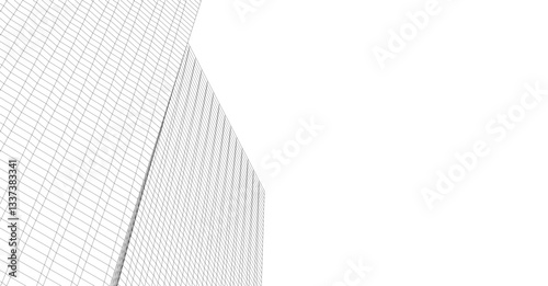 Minimalist Wireframe Skyscrapers – Abstract Architectural Perspective 