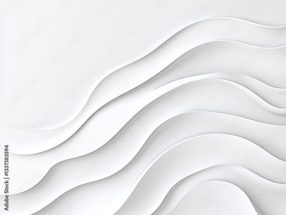 Obraz premium Abstract white wave patterns creating a modern, minimalist background design