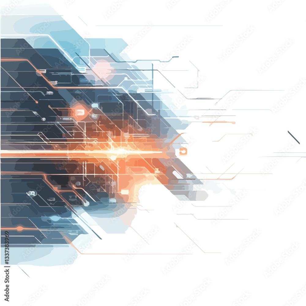 Naklejka premium Futuristic Abstract Digital Technology Hi-Tech Concept Background