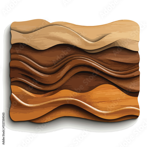 Abstract Two Tone Wooden Panels with Wavy Edges
