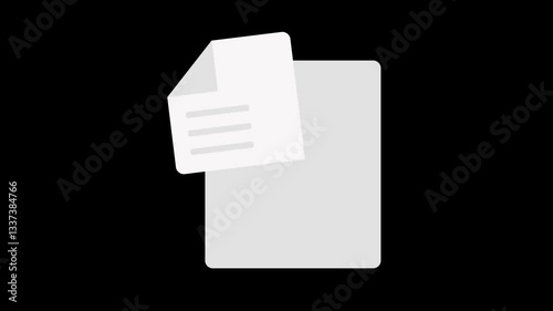 Memo illustration animation 4k motion looping on black background