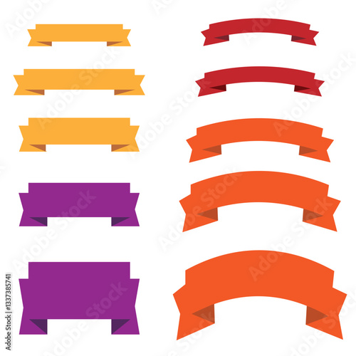 Ribbon Banners Vector Set 2 (Bottom Row, Fourth Image)