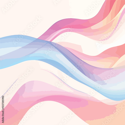 Elegant Abstract Wavy Wave Pastel Color on Colorful Background