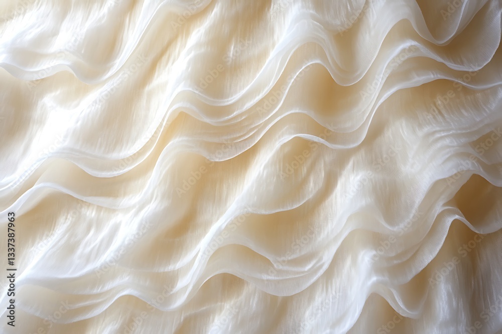 Obraz premium Delicate Cream Fabric Texture with Elegant Folds