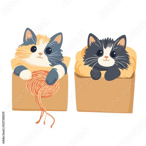 Adopt Me Posters with Cute Homeless Cats in Pet Shelter