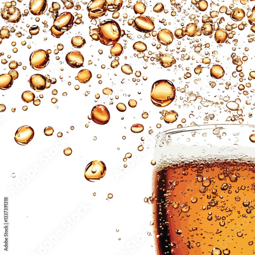 Refreshing Air Bubbles of Cola, Soda, Beer or Water Texture