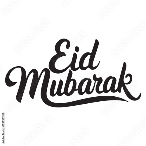 Vector illustration of eid mubarak lettering. 