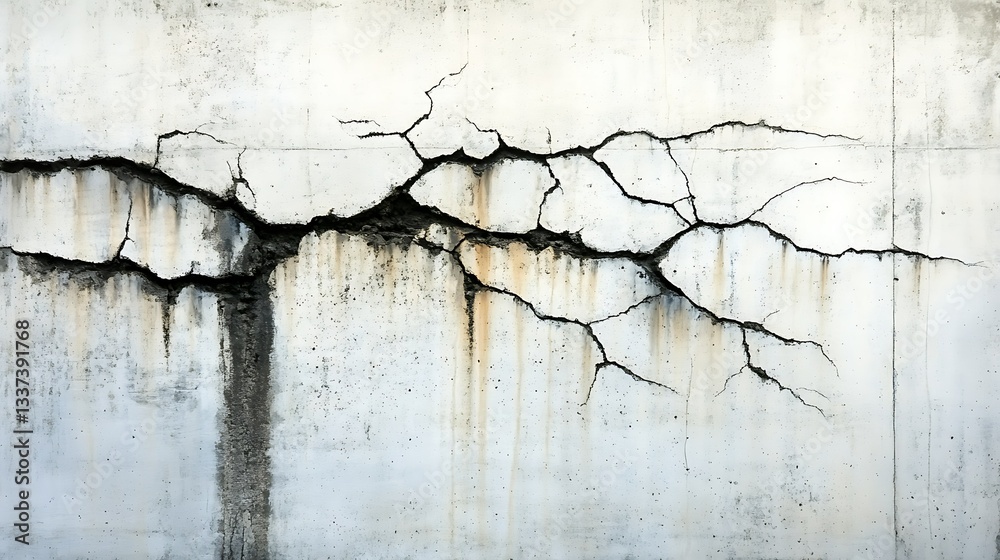 Obraz premium Cracked concrete wall, urban texture