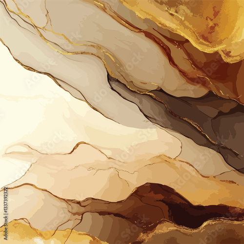 Elegant Abstract Background with Flowing Liquid Gold