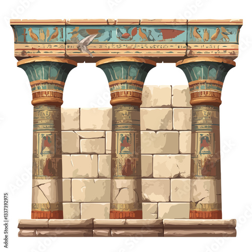 Intricate Ancient Egyptian Wall Painting Artwork