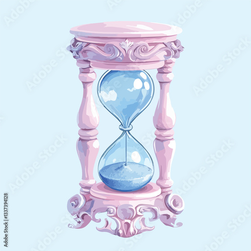 Hourglass Isolated on Light Blue Background