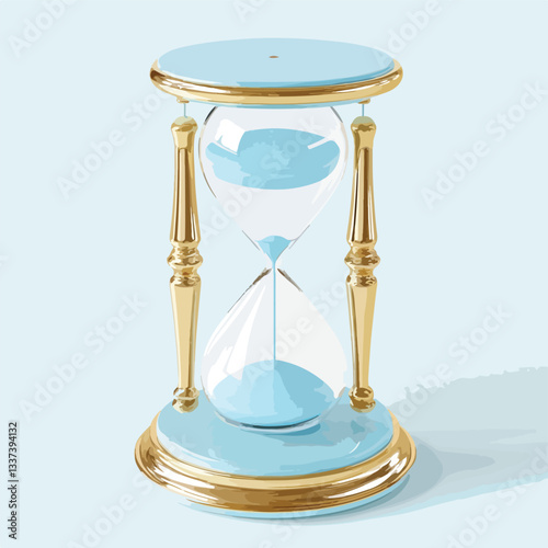 Hourglass Isolated on Light Blue Background