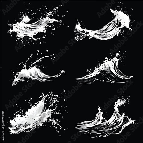 Water Splash Sea Animation Sprite Sheet for Creating Ocean Effects