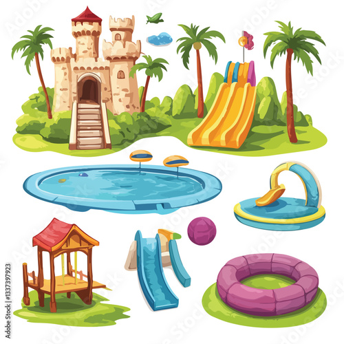 Exciting Aqua Park Inflatable Water Slide and Trampoline for Summer Fun