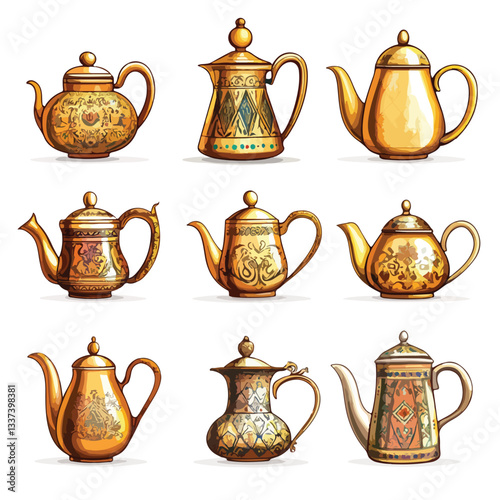 Traditional Arabic Tea and Coffee Pot with Ornate Design